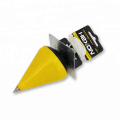 Yellow plastic shell measuring tool plumb for construction